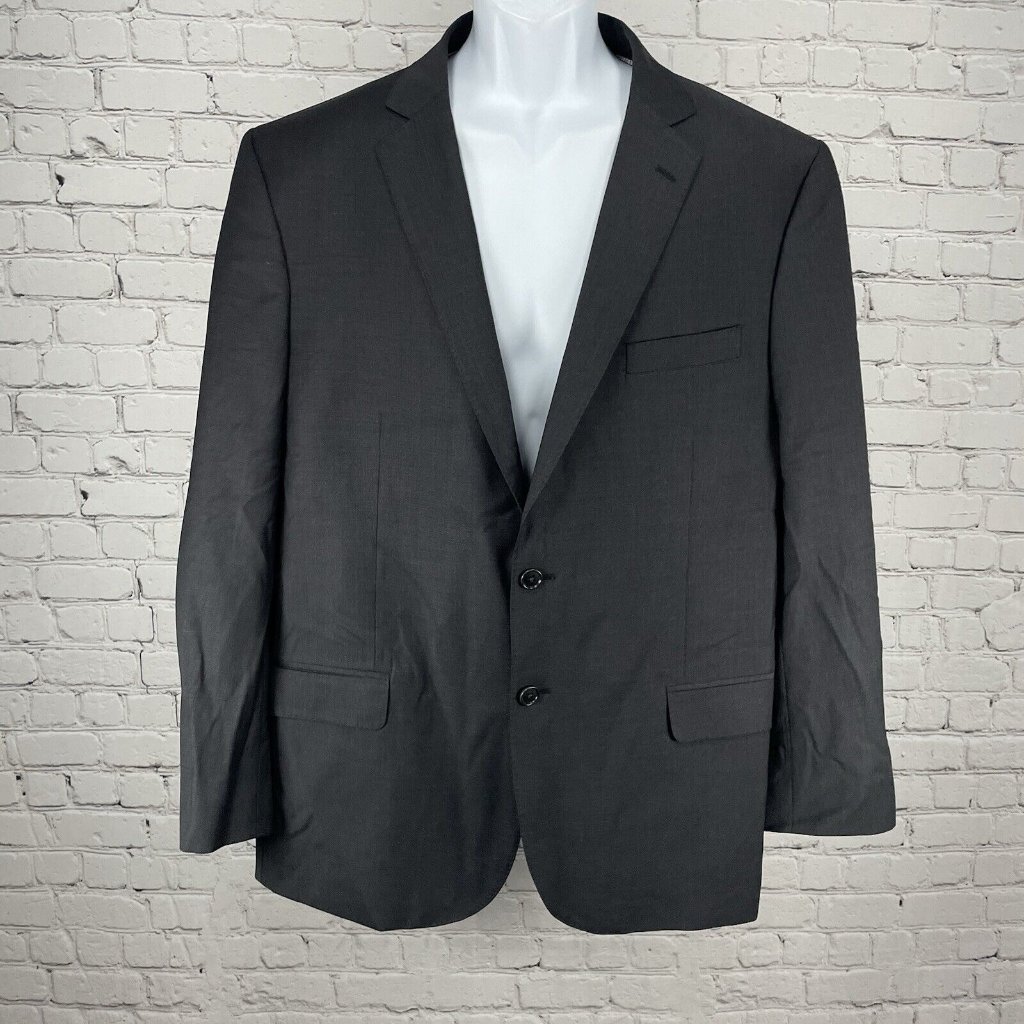 Brooks Brothers Explorer Madison Fit Grey Wool Blend 2 Button Blazer Jacket 46r